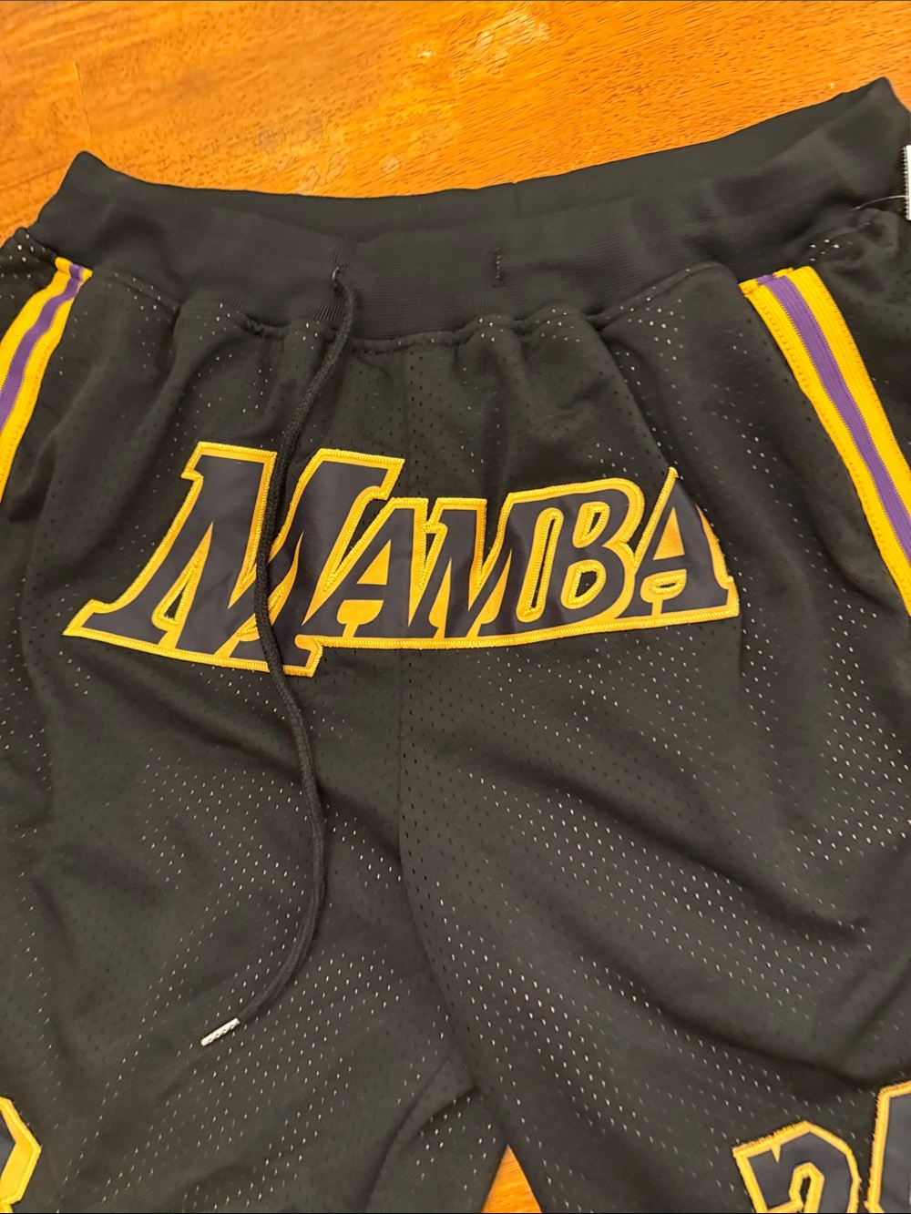Black and Yellow Athletic Basketball Shorts with Numbered Panels xxl - Picture 6 of 7